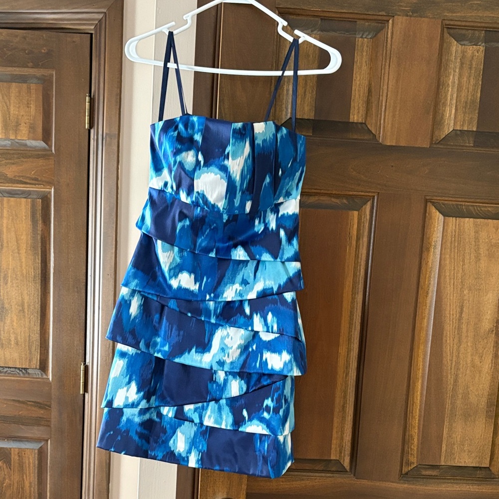 Max & Cleo Blue Strapless Dress